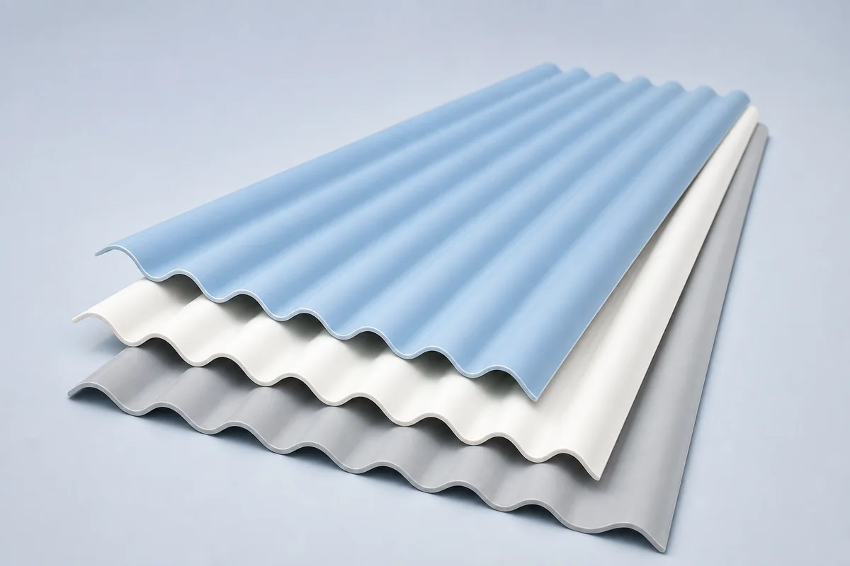 Lembaran atap uPVC single layer Alderon RS dalam pilihan warna terang